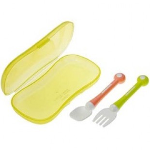 Pigeon Spoon & Fork with Case 12m+